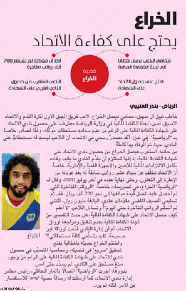 «المنازعات» تلزم الاتحاد 
بمستحقات الخرّاع